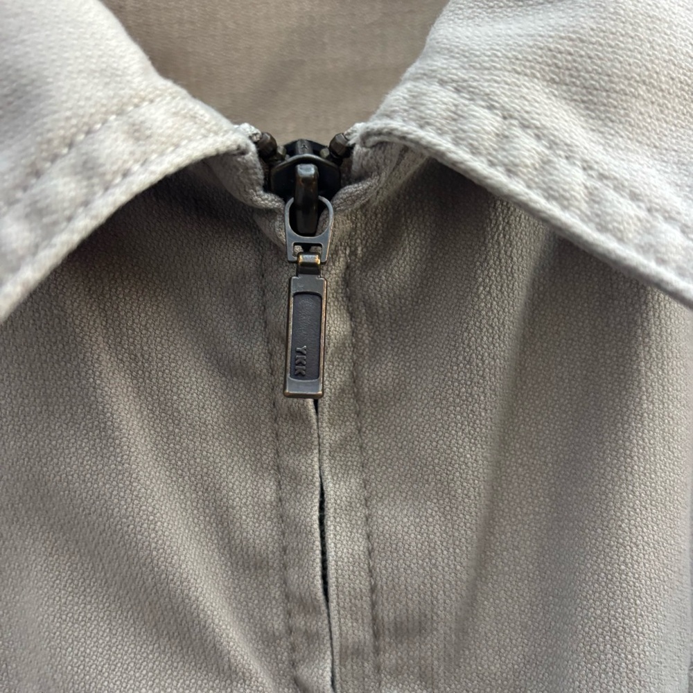Vintage Cotton Ginny Khaki Tan 100% Cotton Zip-Up Utility Trucker Jacket Size L - Picture 4 of 6